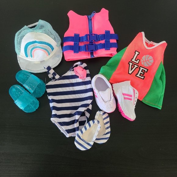 No brand / Not sure Other - Doll Clothes Summer Fun Lot Our Generation American Girl Sport Swim Shoes Hat